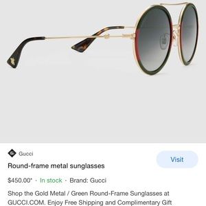 Round Web Stripe-acetate and metal sunglasses